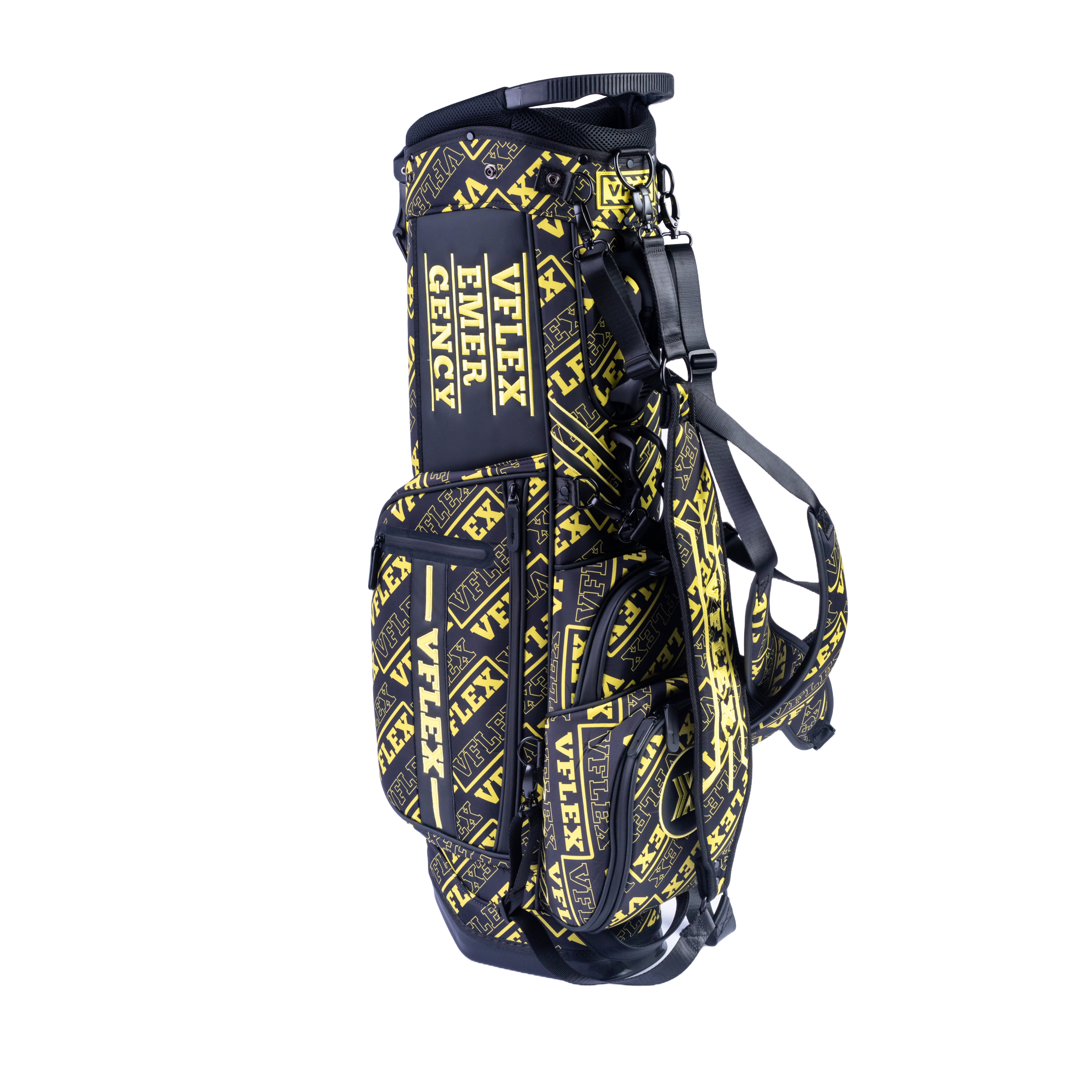 ARA Golf VFLEX Stealth Stand Bag | Carbon Black & Hazard Yellow